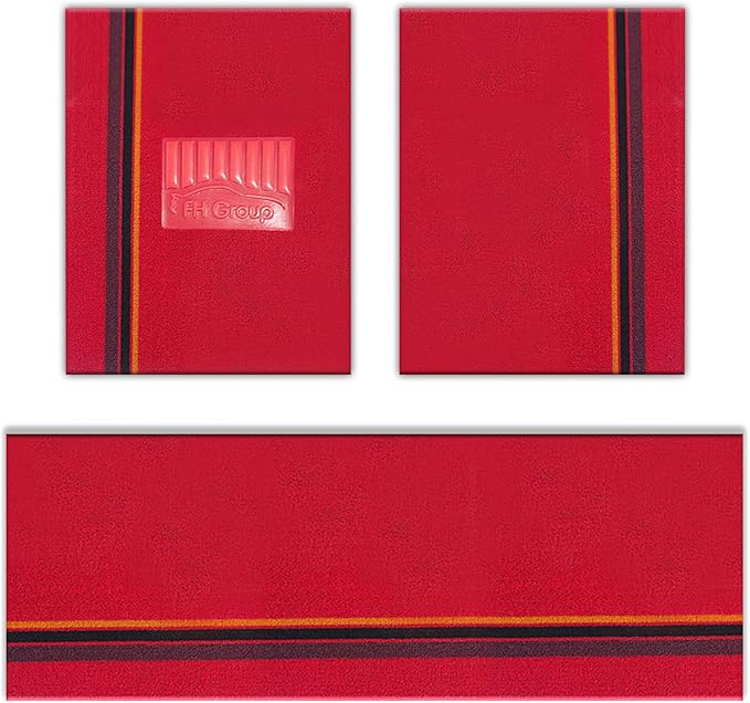 FH Group Car Floor Mats - All Weather Full Set of Red Rubber Floor Mats for Cars, Ultra DIY Waterproof, Trimmable Automotive Floor Mats Floor Mats for Sedan, Van, SUVs and Truck Floor Mats