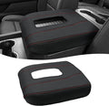 Center Console Cover for Chevy Silverado 1500 Accessories & GMC Sierra 2019-2026, Yukon & Tahoe & Suburban 2021-2026, Bucket Seat, PU Leather Armrest Middle Console Cover, Black-Red Stitch