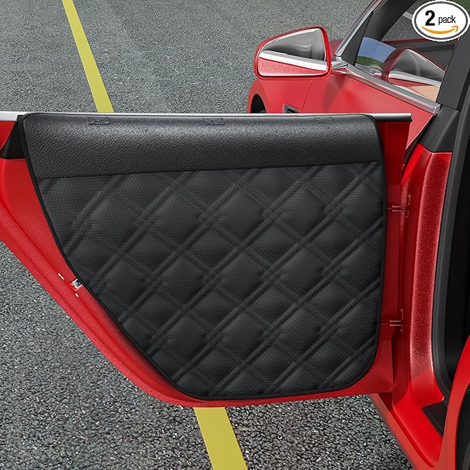 Surfcabin Dog Car Door Protector – 20% Larger Design for Sedans, Family Cars and Small SUVS, 2 Packs Thickened Waterproof Door Panel Covers, Protects Doors from Dog Scratching