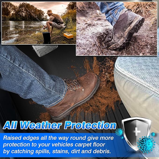 Express Floor Mats - Car Mats for 2015-2025 Chevrolet Chevy Express Van & GMC Savana Van 1500/2500/3500, All Weather Floor Mat for Express Accessories, Car Accessories