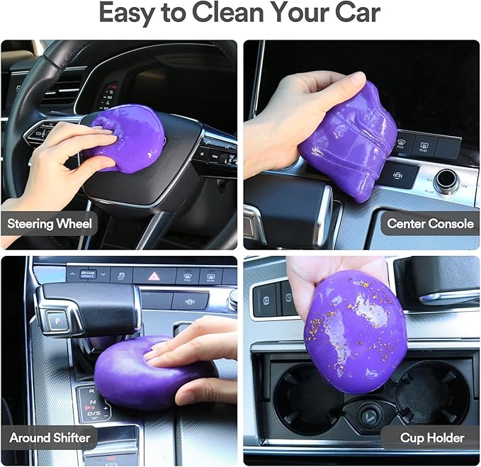 PULIDIKI Car Cleaning Gel Cleaning Putty Car Interior Cleaner Car Detailing Kit Car Cleaning Slime Car Cleaning Supplies Car Accessories Gifts for Men Women Purple