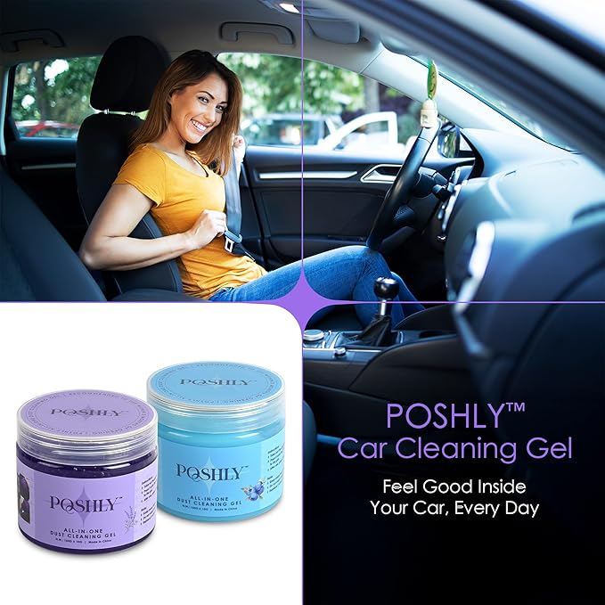 Car Cleaning Gel Detailing Putty | Car Interior Cleaner Slime for Air Vents, Dashboard & Keyboard | Auto Detailing Tool | Drawers, Window Tracks, Calculator & Tight Spaces - Purple