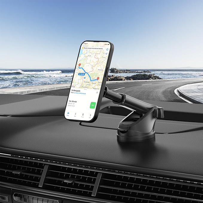 Upgraded Magnetic Phone Holder for Car, 360° Adjustable Car Phone Mount, 3-in-1 for Magsafe Car Mount - Dashboard Windshield & Vent Mount with Strong Suction, Car Phone Holder for iPhone12-17 Series
