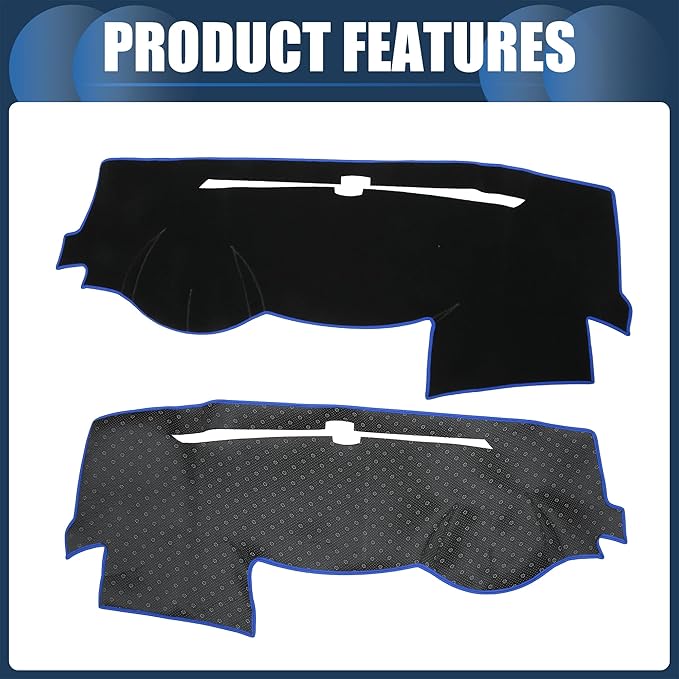 Dash Cover, Center Console Non-Slip Dashboard Carpet Mat for Dodge Durango 2014-2020 Polyester Black Blue,1Pc