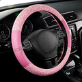 Road Comforts Leopard Steering Wheel Cover - Made with PVC Leather Cheetah Print - Anti-Slip, Universal Fit 14 1/2 inches to 15 inches - Pink