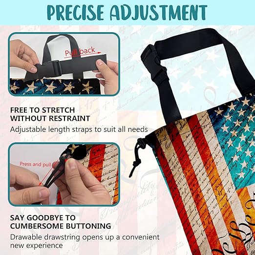 We the People Car Trash Bag American Flag Hanging Drawstring Car Organizer and Storage Bag with Adjustable Buckle Canvas Garbage Bin for Back Seat or Hanging Headrest Car Decor Road Trip Essentials