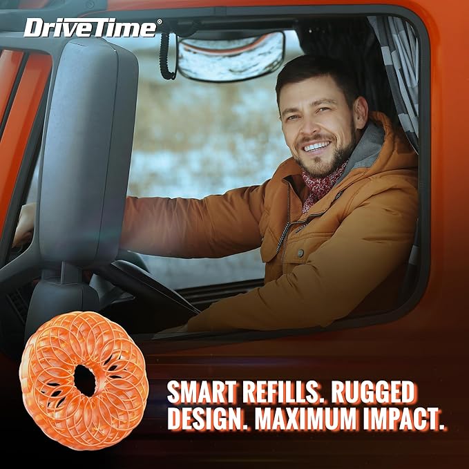 Drive Time Truck Puck Refill - Campfire Nights Fragrance Premium Long-Lasting Car Air Freshener, Odor Eliminator/Deodorizer