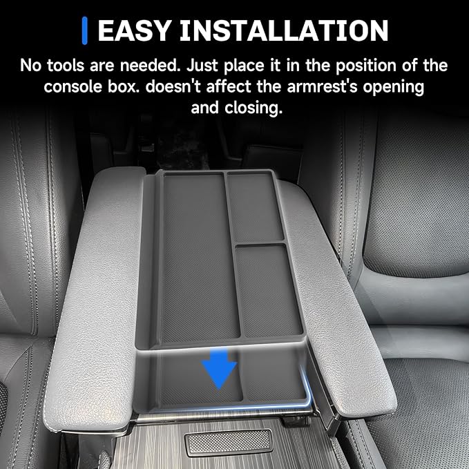 SXCY for 2025 Toyota Sienna [Tissue Tray + Anti-dust Mat] Center Console Organizer for Toyota Sienna 2021-2025 Center Console Tray Sienna 2025 Accessories Paper Box Towel Organizer Storage