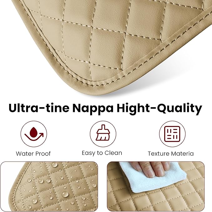 Upgraded Car Middle Center Console Cover,Microfiber Leather Car Armrest Cover Cushion with 2 Storage Bags,Universal Car Armrest Storage Box Car Interior Accessories for Most Vehicles (Beige)