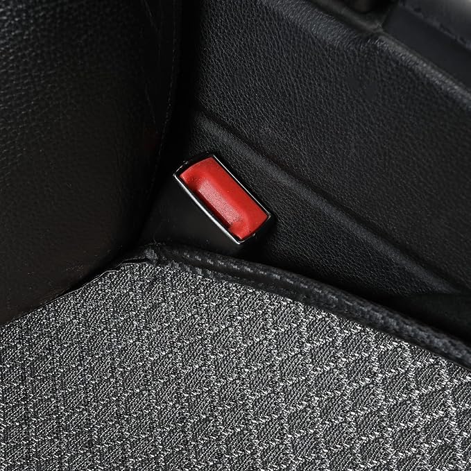XZPILINA Breathable Back Seat Cover-Universal Rear Seat Mat for All Seasons, Car Rear Seat Protector with Polyester Silk Material, Non-Slip Bottom. Fits 95% of Sedans, SUVs, Vans.(Black)