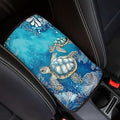 Suobstales Turtle Coral Print Car Armrest Pad Soft Center Console Arm Rest Protector Cover Universal Car Interior Accessories Decoration