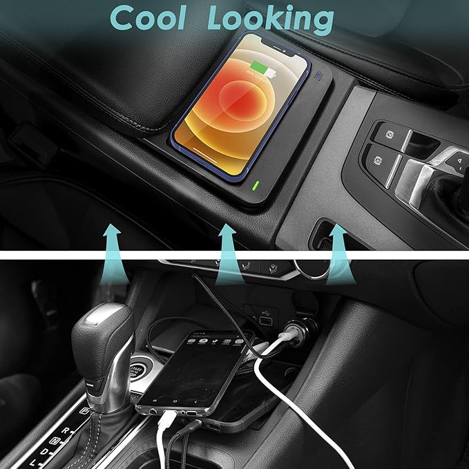 COTAZA Car Wireless Phone Charger for Audi Q5 2018-2024/SQ5 2018-2022 2024 Center Console,Charging Pad Mat for Audi Q5 SQ5 2018 2019 2020 2022 2023 2024 Accessories Interior (Not fit SQ5 2023)