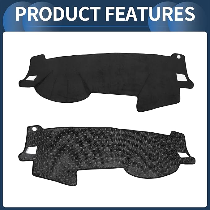 Dash Cover, Center Console Non-Slip Dashboard Carpet Mat for Subaru Outback 2005-2009 Flannel Black,1Pc