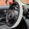 PINCTROT Large Size Chenille Leather Steering Wheel Cover, Soft Mottled Colors, Sweat-Proof, Non-Slip Grip, All-Season Comfort, 15.5-15.75 Inch(Mottled White)