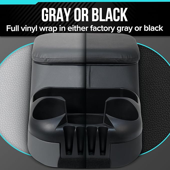Center Console for Truck Bench Seats, Vehicle Organizer, Medium, Made in USA (Black)
