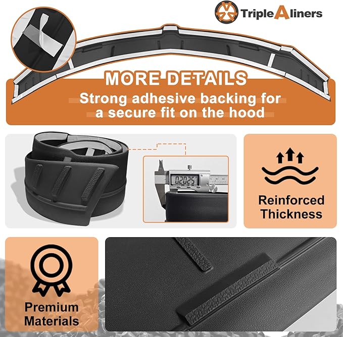 TripleAliners Hood Deflector Protector Compatible with 2019-2025 2026 Ram 1500 Accessories Hood Protector TPE Bug Deflector Shield Replacement