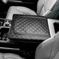 SENSHINE Center Console Armrest Cover for Toyota Tundra 2022-2026/Sequoia 2023-2026 Armrest Seat Stroage Box Cushion Lid Protector Pad with Zipper Leather Interior Accessories, Black Stitch
