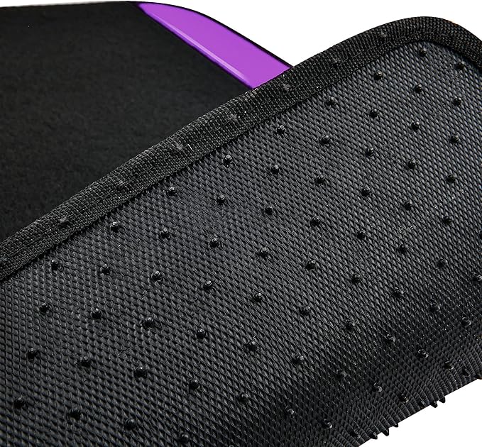 CAR PASS Jelly Waterproof Universal Fit Car Floor Mats, Girly Car Carpet Mats with Anti-Slip Nibbs Backing & Driver Heel Pad Fit for SUV, Vans, sedans, Trucks,Cute car mats of 4pcs for Women (Purple)