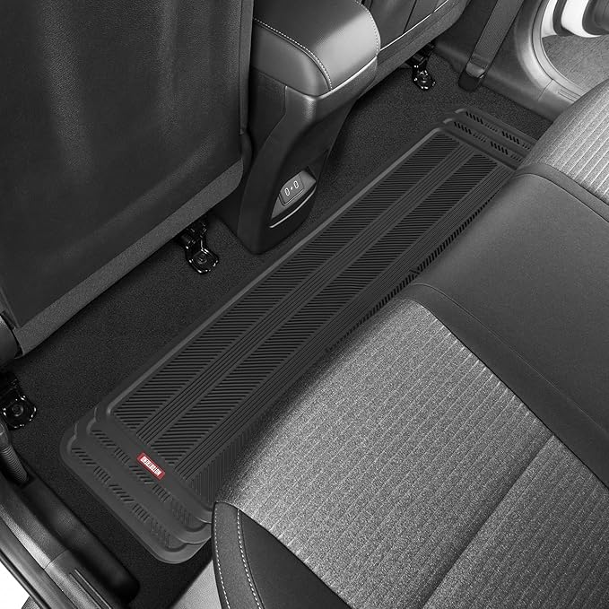 Motor Trend Heavy Duty Rear Back Seat Floor Mats 2nd or 3rd Row Floor Mat for Car, SUV & Van - All Weather SUV Black Runner Rubber Mat - Floor Runner Back Row Floor Mat Interior Accessories 57x15