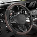 SEG Direct Steering Wheel Cover for Car, Standard Size 14.5-15 inch, Auto Interior Accessories, Black and Dark Brown