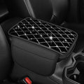 Center Console Cover Fit for XT4: Upgraded Bling Diamond Car Armrest Cover - Crystal Rhinestone Car Center Console Cover with 2 Storage Bags,Anti-Scratch Auto Armrest Pad Accessory （Black