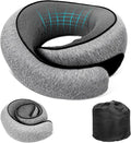 GongPath Travel Neck Pillow for Airplanes, 100% Memory Foam Neck Pillow for Sleeping, 360° Neck Support Pillow, Compact and Ergonomic Design for Travel, Car Rides, Airport (Dark Grey)