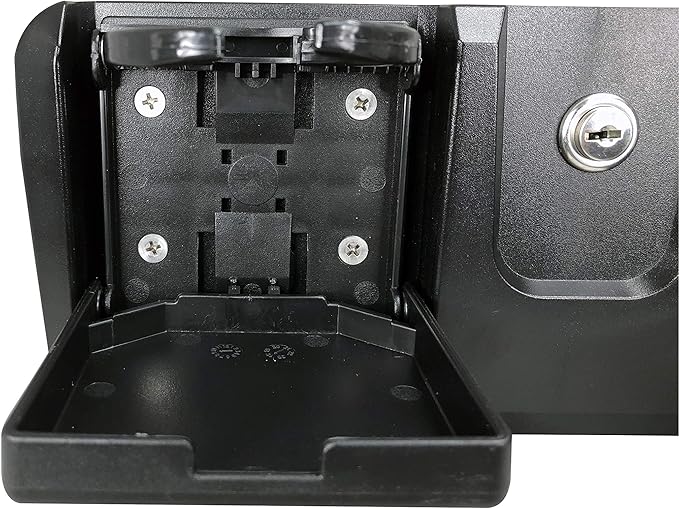 Pactrade Marine Boat Pontoon Yacht Storage Compartment Durable Standard Lightweight Lockable ABS Locking Plastic Glove Box Black Spacious with Keys (Black, with 2 Cup Holders & Keys)