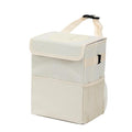 AOKJOY Car Garbage can with lid Leak Proof Vehicle Trash Can 3 Storage Pockets Hanging Waterproof car Trash Bag for SUV Beige