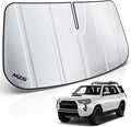 MZS Windshield Sun Shade Compatible with 4Runner 2020-2024, Foldable SUV Front Window Sunshade with Storage Pouch, Sun Visor Shield Accessories for Interior Protector