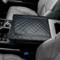 SENSHINE Center Console Armrest Cover for Toyota Tundra 2022-2026/Sequoia 2023-2026 Armrest Seat Stroage Box Cushion Lid Protector Pad with Zipper Leather Interior Accessories, Blue Stitches