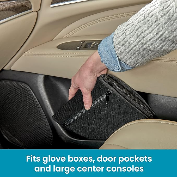High Road Car Glove Box Organizer, Registration and Insurance Document Holder and Car Manual Holder with Flexible Secure Zippered Case and Note Pad