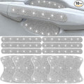 10 pcs Bling Diamond Car Door Handle Stickers, Bling Car Accessories for Women, Universal Rhinestone Crystal Glitter Door Handle Protector Stickers and Decals, Scratch Safety Reflective (Silver)