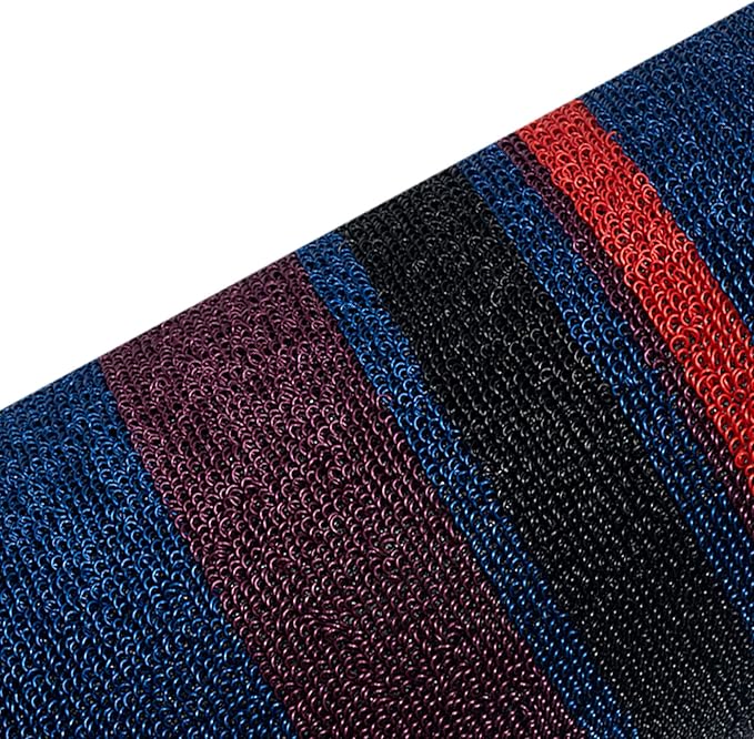FH Group Car Floor Mats - All Weather Full Set of Blue with Stripes Rubber Floor Mats for Cars, Ultra DIY Waterproof, Trimmable Automotive Floor Mats for Sedan, Van, SUV and Trucks