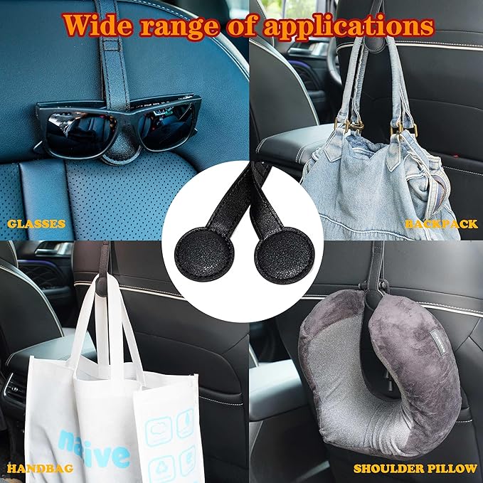 Bofiyma 1 Pack Cowboy Hat Hanger for Car, Magnetic Hat Holder for Truck, Jeep, SUV, Headrest Hook Organizer for Caps, Keys, Sunglasses, Bags (Black) (1)