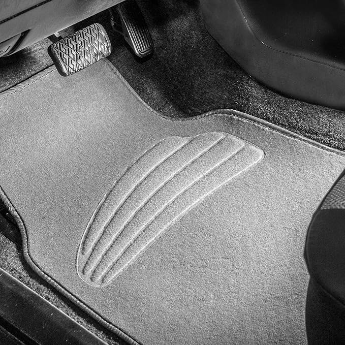 FH Group Car Floor Mats - Carpet Floor Mats for Cars, Universal Fit Automotive Floor Mats, All Purpose Car Floor Mats, Carpet Protector Mat for Most Sedan, SUV, Truck Floor Mats Gray