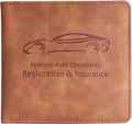 Mymazn Car Registration and Insurance Holder, Faux Leather Glove Box Organizer with Magnetic Closure for Driver's License & Essential Documents, Vintage Brown