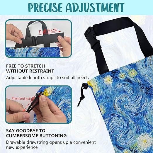 KXWQTRDD Car Garbage Bag Starry Night Hanging Canvas Car Trash Bag Waterproof Drawstring Car Back Seat Organizer for Car Back Front Seat Console with Adjustable Buckle