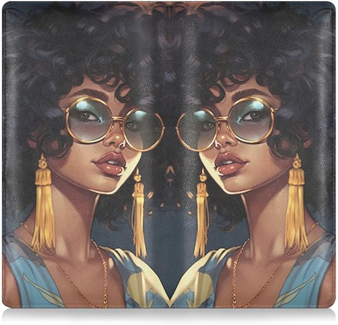 Africa American Black Pretty Girl Car Registration and Insurance Holder Vehicle Glove Box Organizer Car Accessories Wallet Case for Women Men 202a0007
