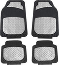 FH Group Automotive Floor Mats - Heavy-Duty Metallic Rubber Floor Mats for Cars, Universal Fit Full Set, Climaproof Floor Mats, Trimmable Floor Mats for Most Sedan, SUV, Truck Floor Mats Silver
