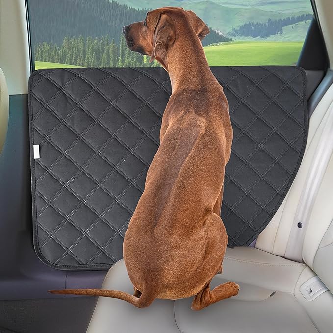 ALLANSING Dog Car Door Protector for Large SUV & Truck – XL Size, Anti-Scratch/Stain-Resistant, Window-Roll-Compatible, 2-Pack, Secure Fit for Wide/Tall Doors (Black)