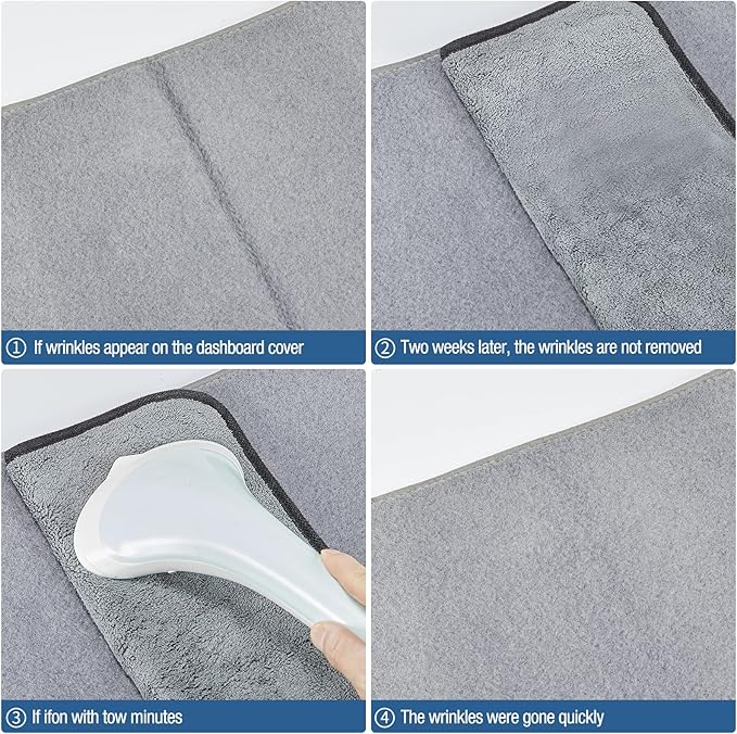 Dashboard Dash Cover Mat Carpet Compatible with 07-14 Chevy Tahoe Suburban Denali Avalanche GMC Yukon/XL,07-13 Chevy Silverado GMC Sierra Without Dash Speaker and Only One Glove Box(Grey)