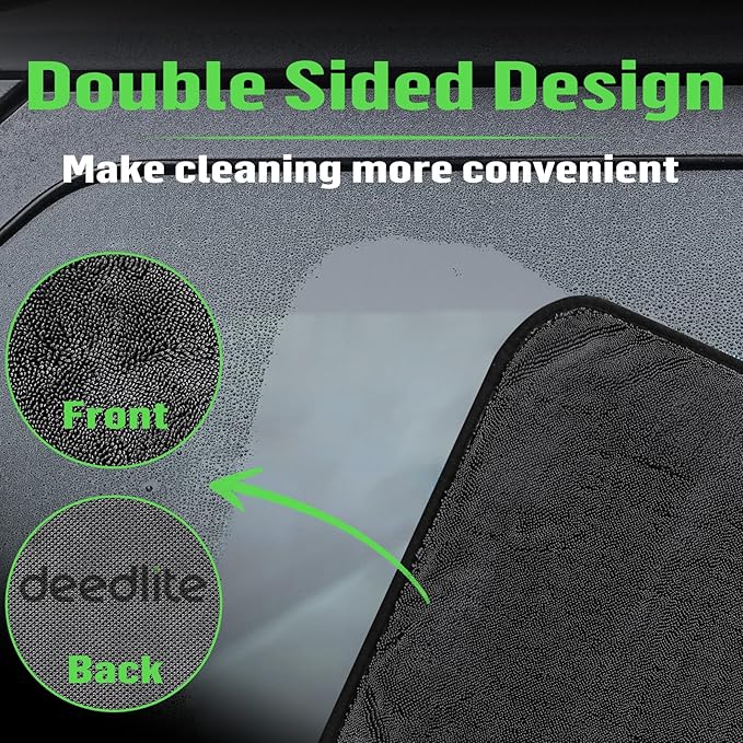 Deedlite Shiny Bath Wipes Shower Cleaning Cloths, Premium Car Drying Towel | Ultra Absorbent Twisted-Loop Design| Microfiber Towel for Car, Shower Cabin, Household