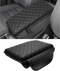 SENSHINE 1.2in Thickness Center Console Cover for Honda CRV Accessories 2023 2024 2025 2026 Middle Console Cover Leather Armrest Box Lid Protector Cushion Pad with Pockets Interior (Black Stitch)