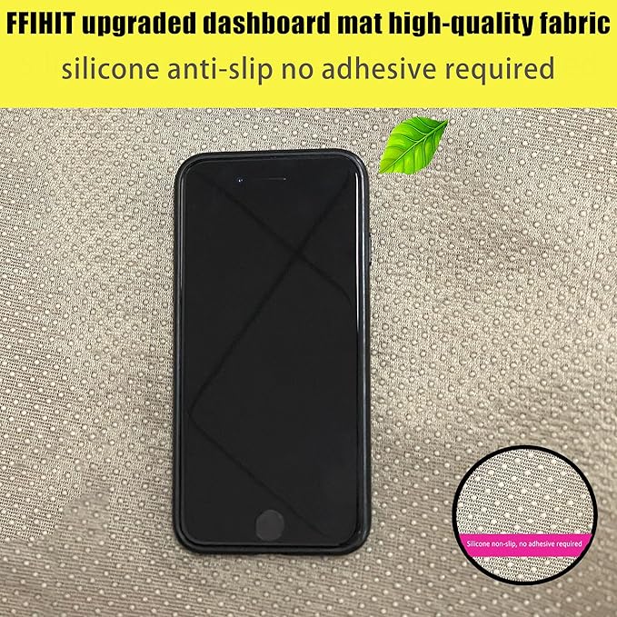 Upgraded Dashboard Mat for 2017-2024 Honda Ridgeline/2016-2022 Pilot/2019-2024 Passpor Polyester Dashcover UV Protection Non-Slip Windshield Reflective Instrument Cover Interior Accessory Black