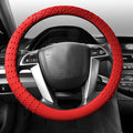 FH Group Universal Fit Silicone with Nibs and Pattern Massaging Grip Steering Wheel Cover fits most Cars, SUVs, Trucks, and Vans Red