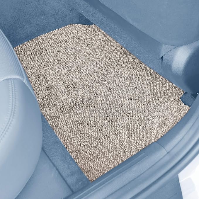 FH Group Car Floor Mats - All Weather Full Set of Beige Rubber Floor Mats for Cars, Ultra DIY Waterproof, Trimmable Automotive Floor Mats for Sedan, Van, SUVs and Truck Floor Mats