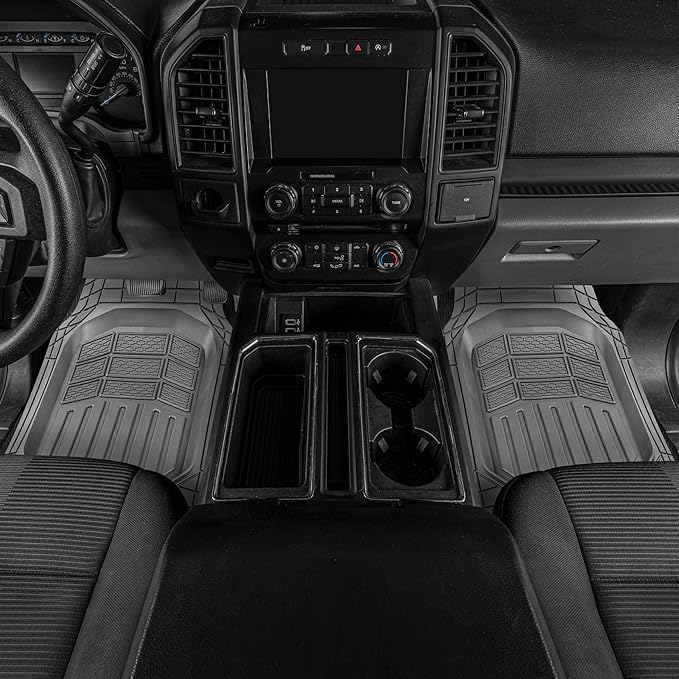 Cat® CAMT-9014 (4-Piece) Heavy Duty Deep Dish Rubber Floor Mats, Trim to Fit for Car Truck SUV & Van, All Weather Total Protection Durable Liners