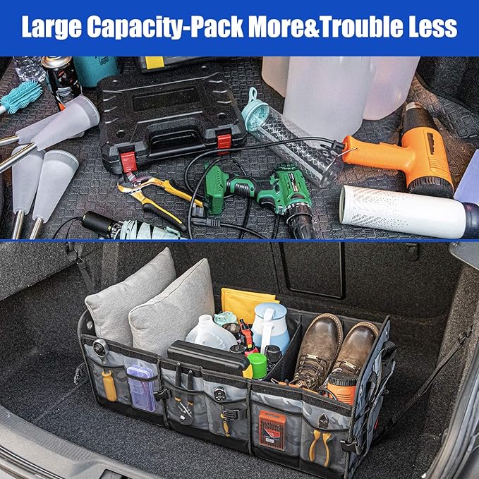 CZC AUTO Car Trunk Organizer Collapsible Cargo Trunk Storage Organizer with 6 Compartments for Car Suv Truck (Camouflage)