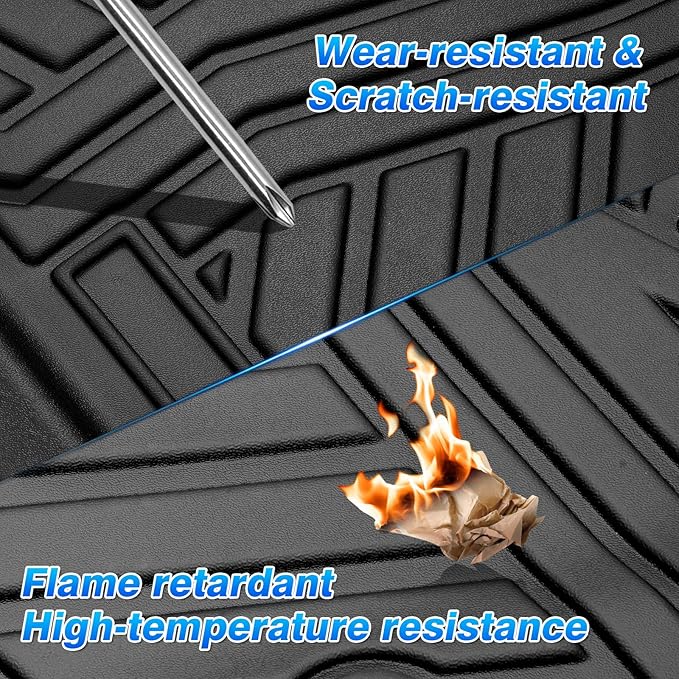 Cartist Floor Mats Compatible with Ford F150 Supercrew 2015-2024 2025 (Include Lightning)(Only Fit Rear Bench Seat w/Under Seat Storage) Heavy Duty Floor Liner