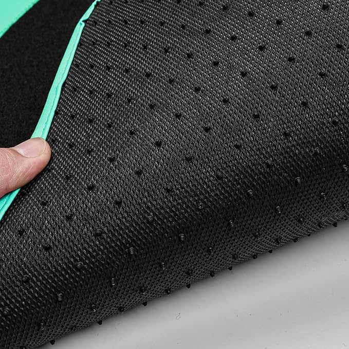 CAR PASS Mint Green Edge Leather Car Floor Mats, Universal Car Mats with Double Stitch Line and Anti-Slip Backing Design, for Cute Girly Women, Fit 95% Automotive,SUVs,Sedan,Vans (Black and Mint)